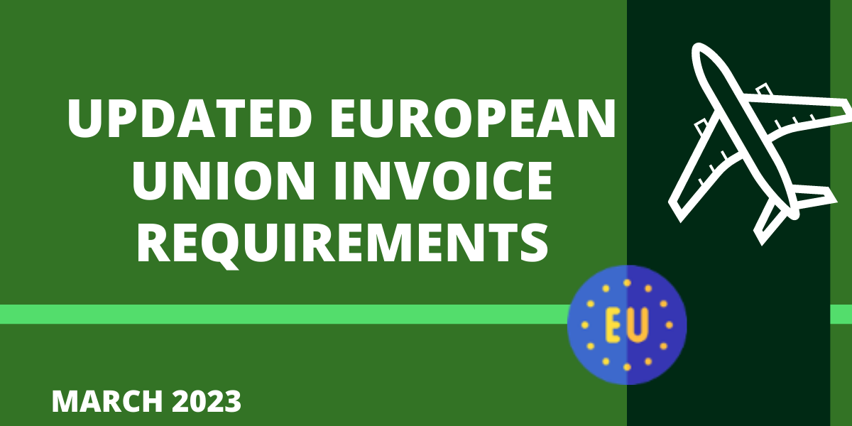 Updated European Union Invoice Requirements