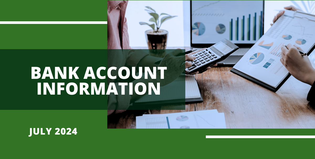 Our Bank Details - July 2024